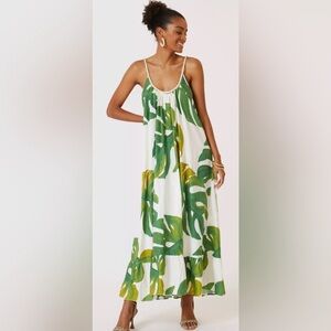 Farm Rio Monstera Leaf Print Maxi Dress